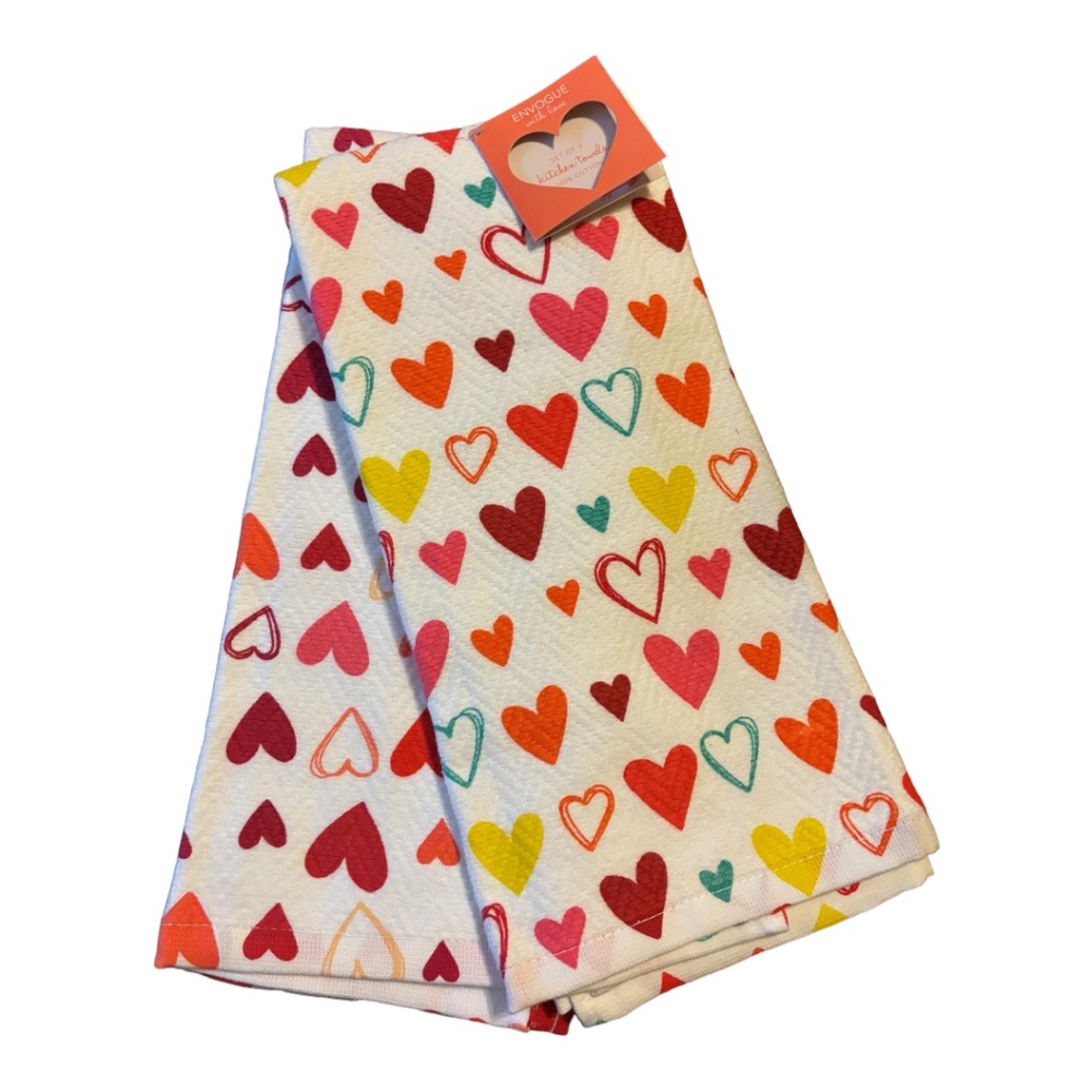 NWT Valentine's Day Heart Kitchen Towel Set
